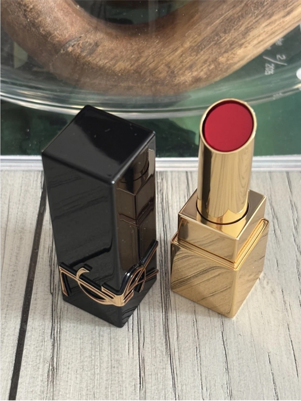 Yves Saint Laurent Red Lipstick in Gold Case - Women Makeup